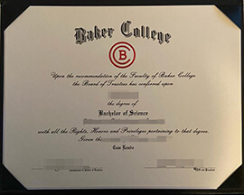 How much to order a Baker College degree certificate online?