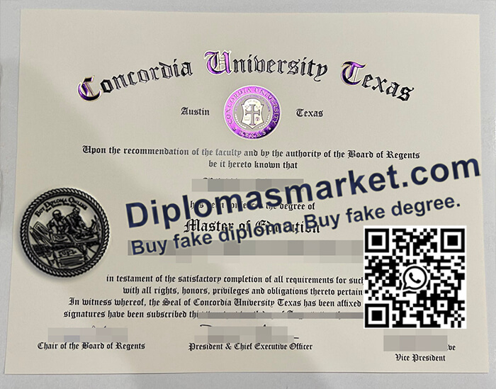 Concordia University Texas diploma