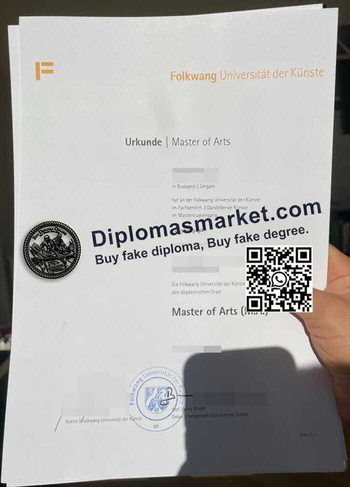 Folkwang Universität der Künste Zeugnis