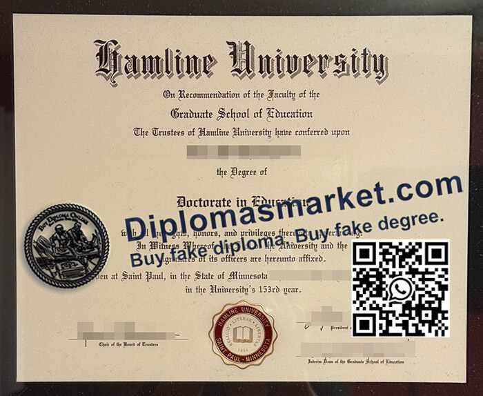 Hamline University diploma