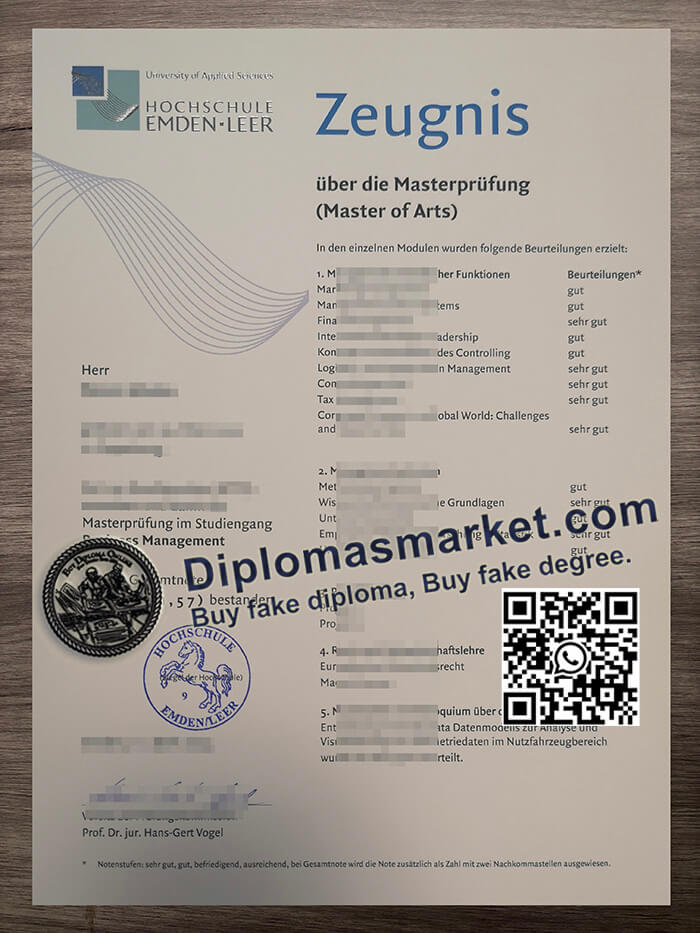 Hochschule Emden Leer Urkunde