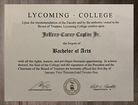 Precautions for customizing Lycoming College degree certificate.