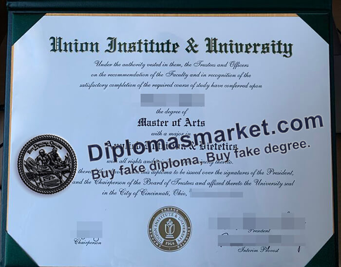 Union Institute and University diploma