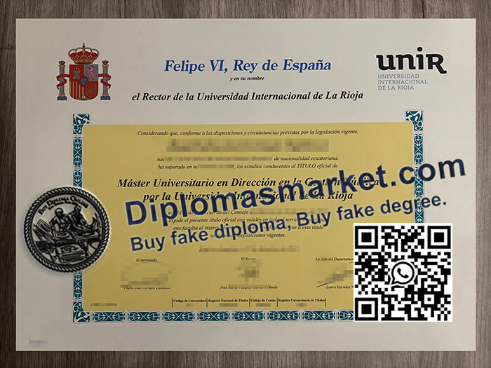 Universidad Internacional de La Rioja diploma