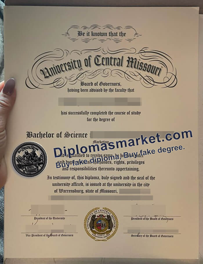 University of Central Missouri diploma