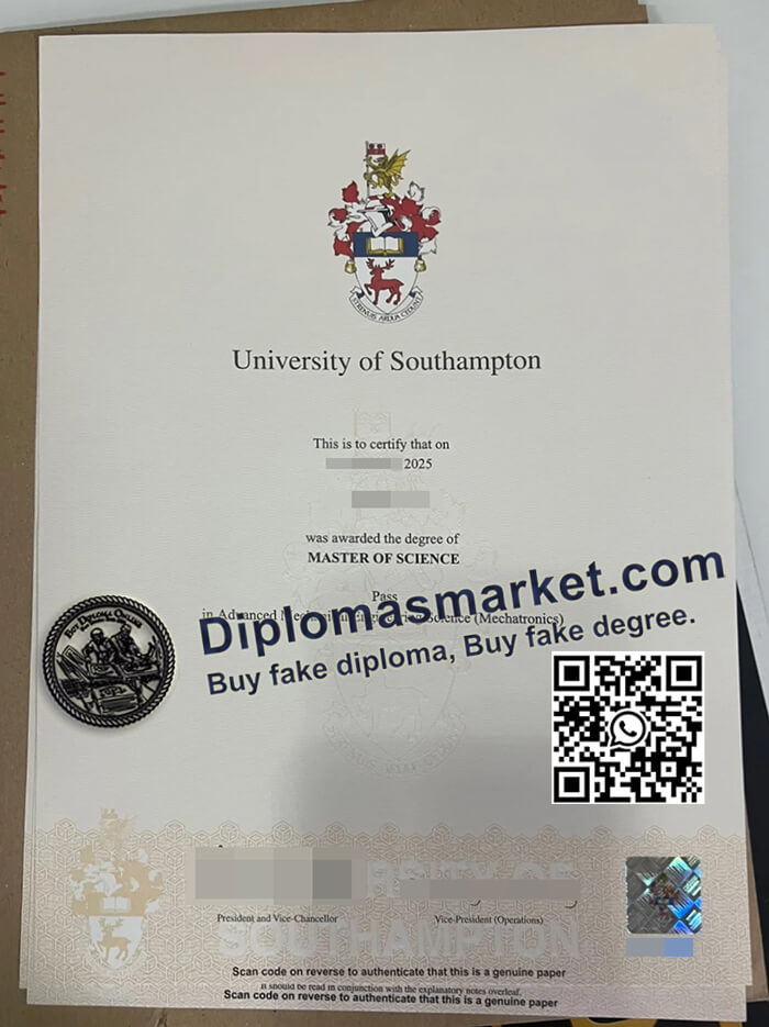 University of Southampton diploma