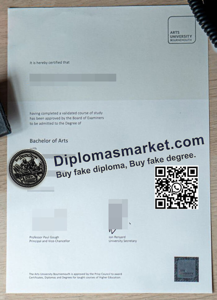 Arts University Bournemouth diploma