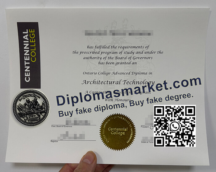 Centennial College certificate