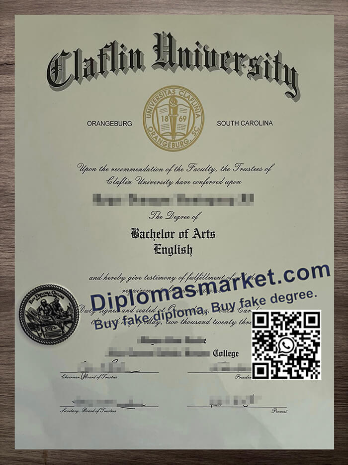 Claflin University diploma