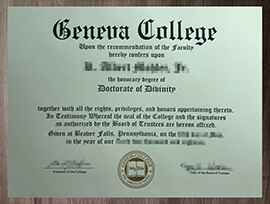 Order a Geneva College degree to display on your wall of honor.