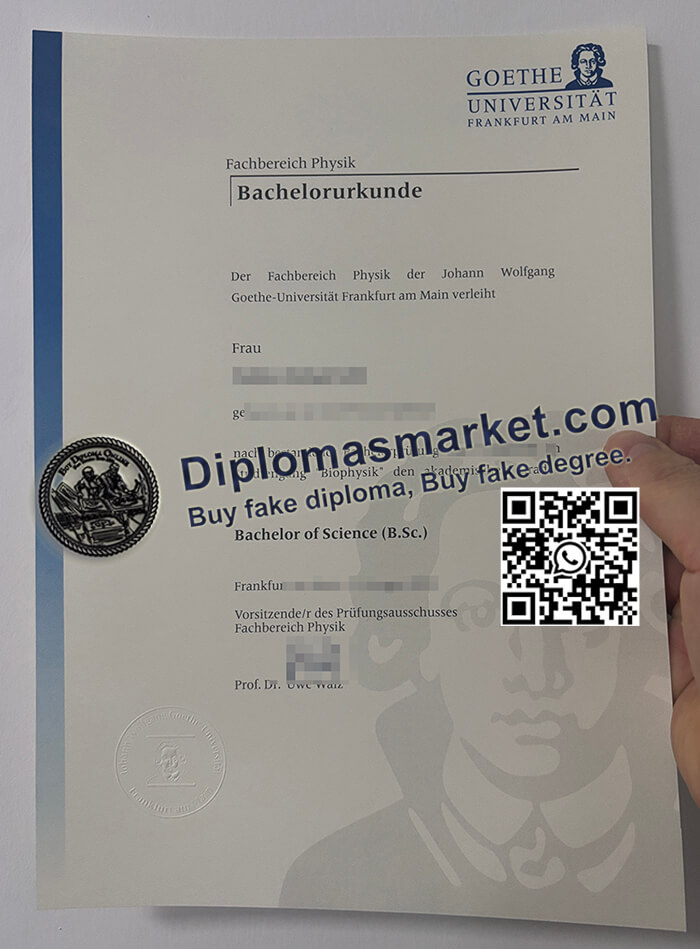 Goethe Universität Frankfurt am Main diploma