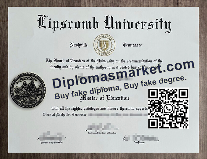 Lipscomb University diploma