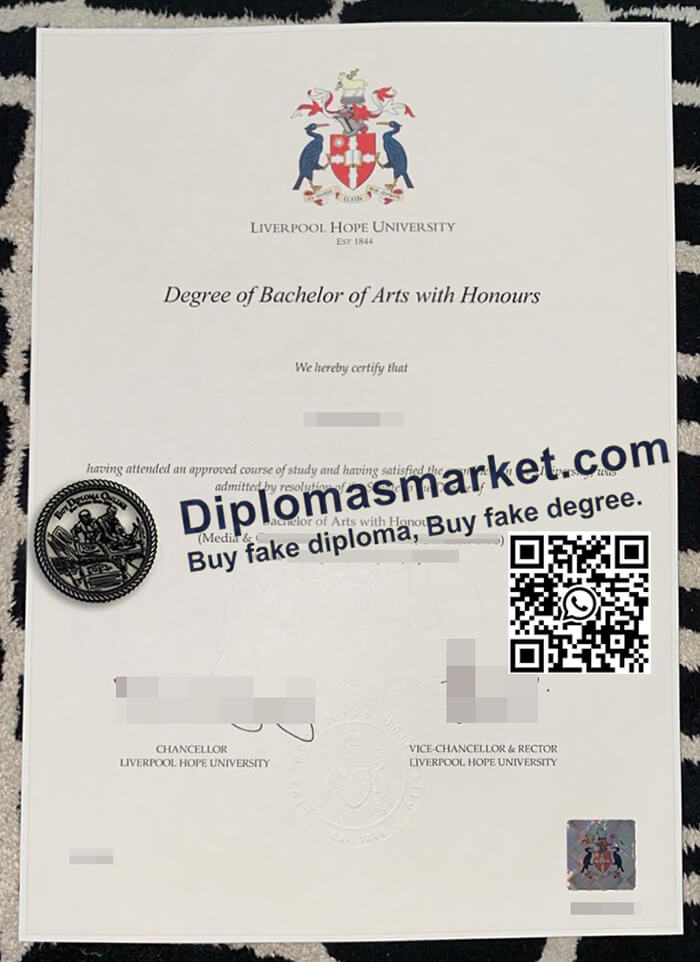 Liverpool Hope University diploma