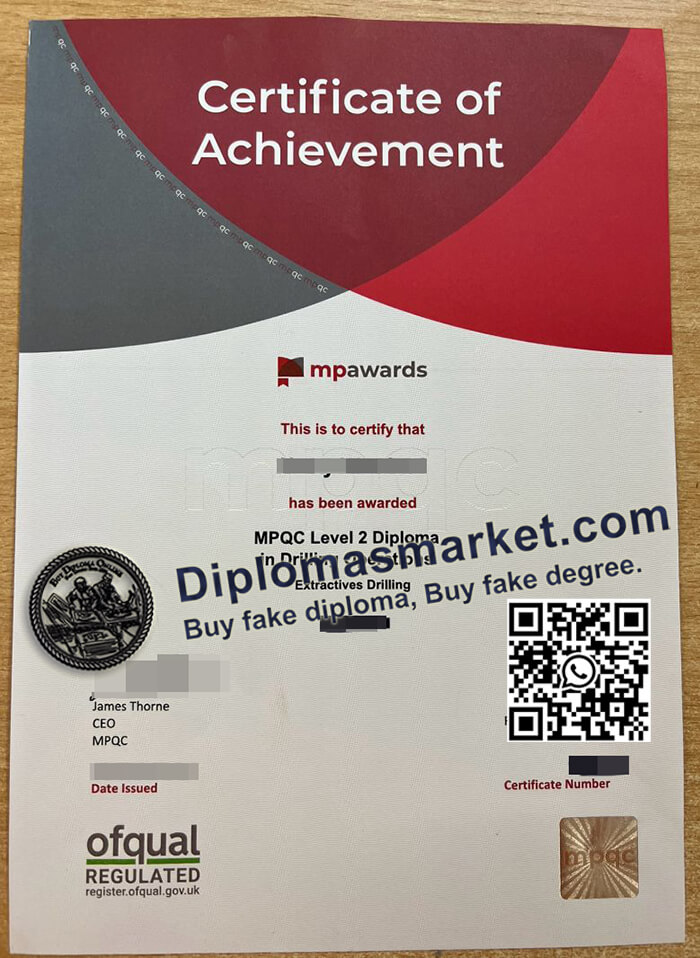 buy MPQC Level 2 diploma