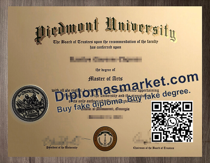 Piedmont University diploma