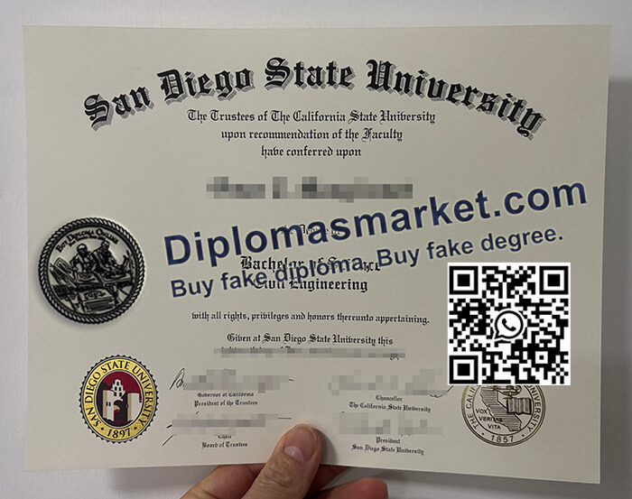 San Diego State University diploma