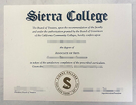 Who can provide me with a copy of my Sierra College degree?