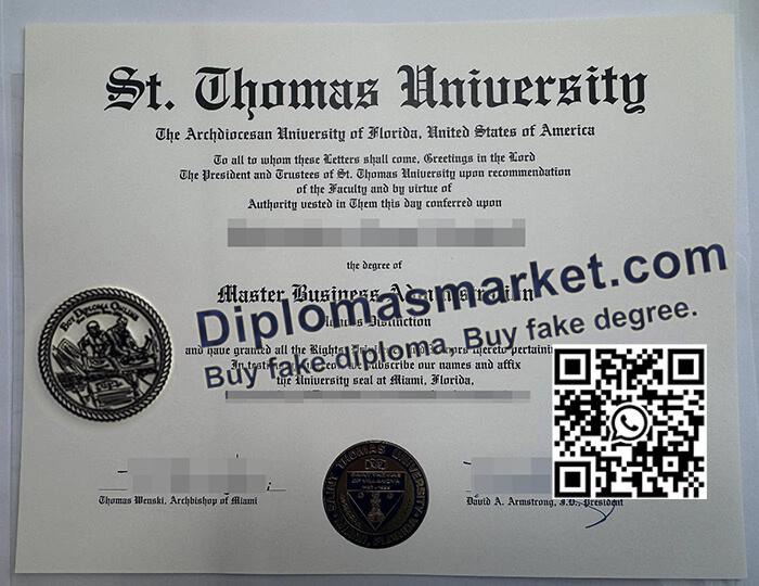 St Thomas University diploma