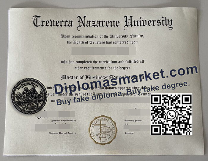 Trevecca Nazarene University diploma