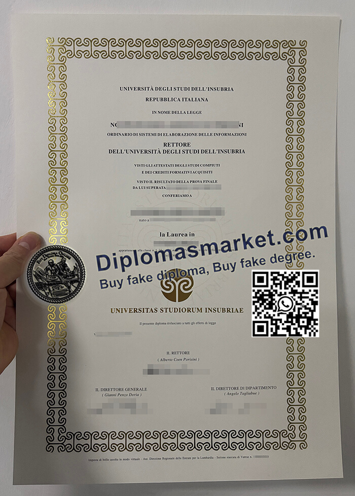 Universitas Studiorum Insubriae diploma