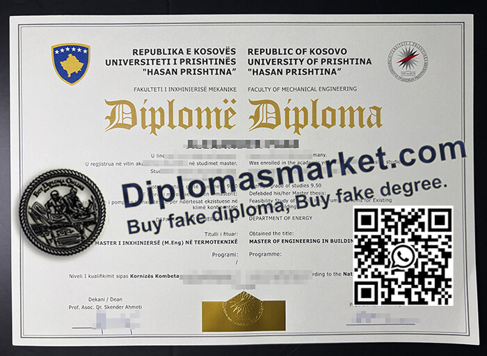 Universiteti i Prishtinës degree