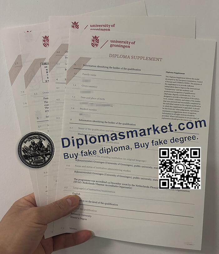 University of Groningen certificate