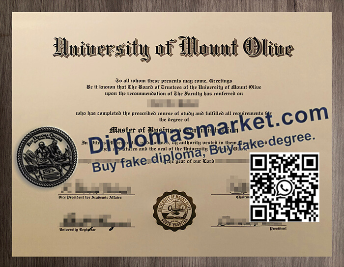 University of Mount Olive diploma