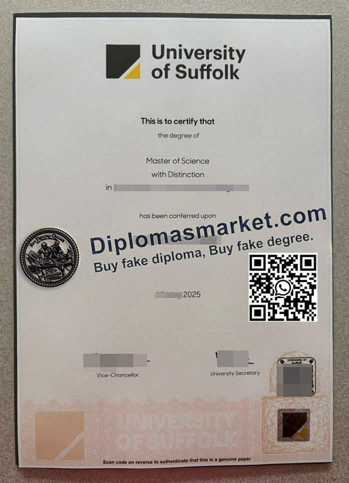 University of Suffolk diploma