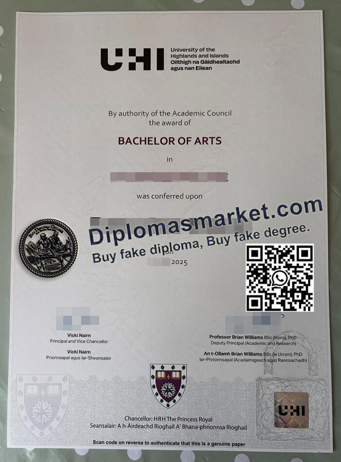 University of the Highlands and Islands diploma