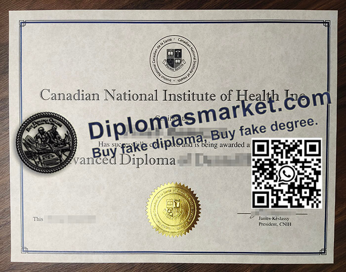 Canadian National Institute of Health certificate