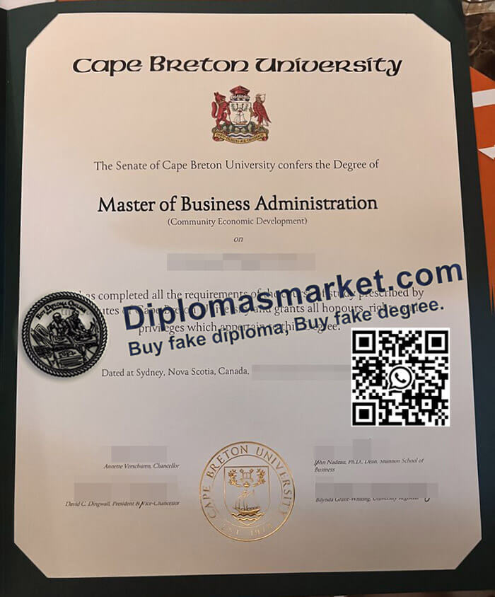 Cape Breton University diploma
