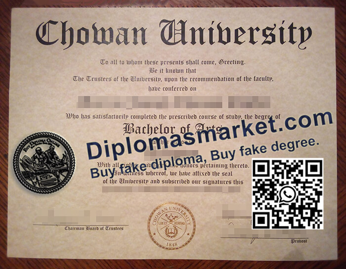 Chowan University diploma