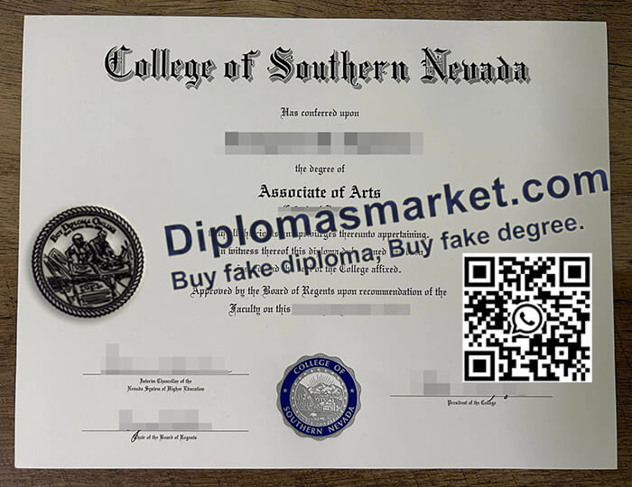 College of Southern Nevada diploma
