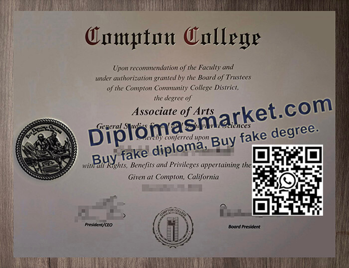 Compton College diploma