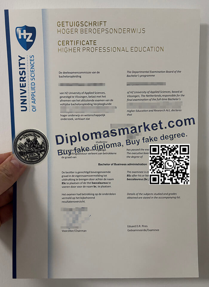 HZ University of Applied Sciences diploma