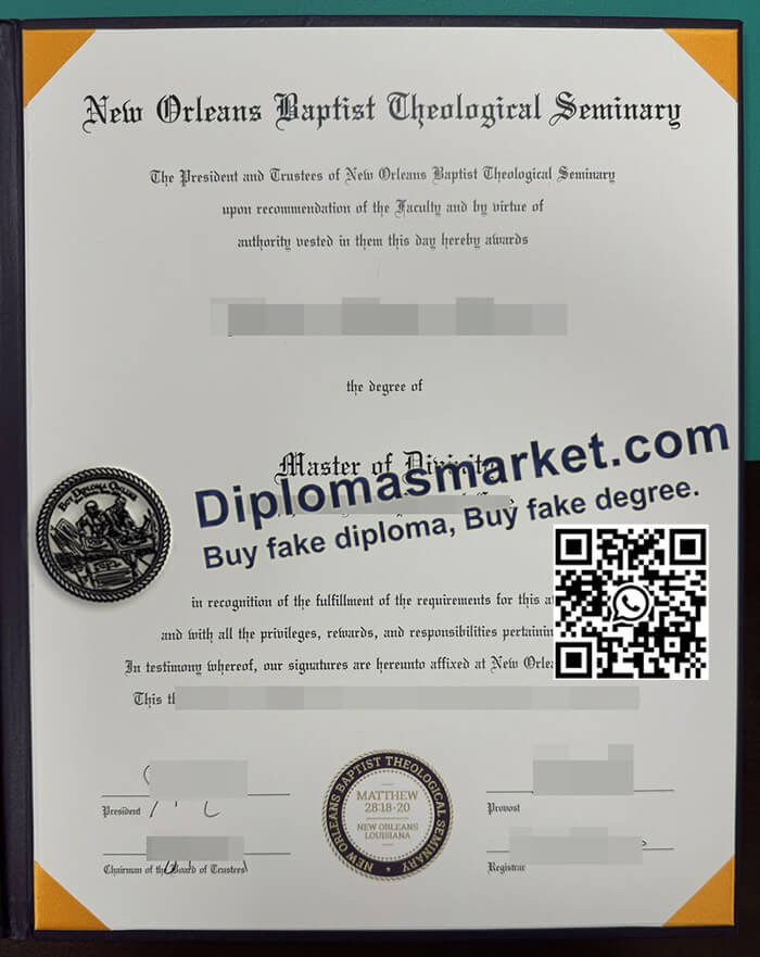 New Orleans Baptist Theological Seminary diploma