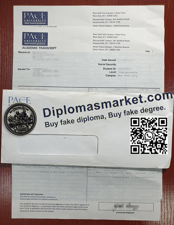 Pace University diploma