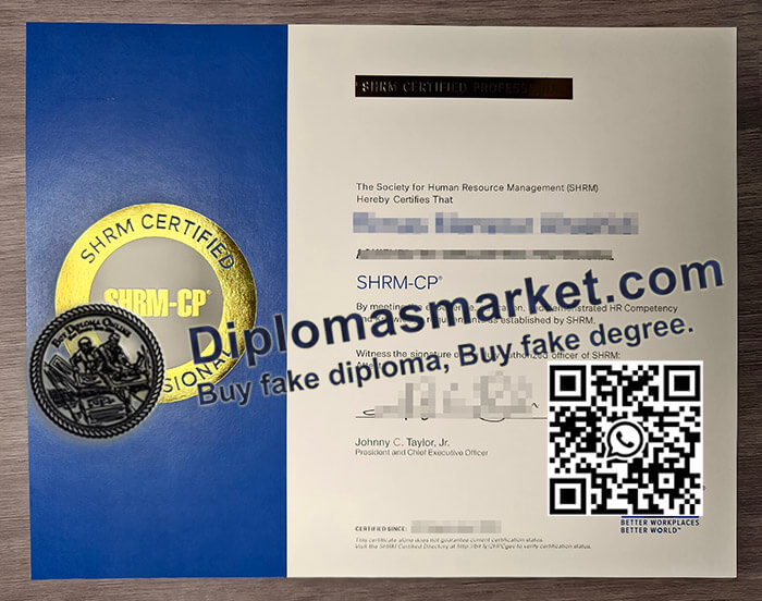 SHRM Certified Professional certificate