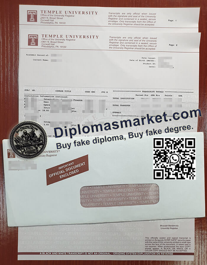 Temple University diploma