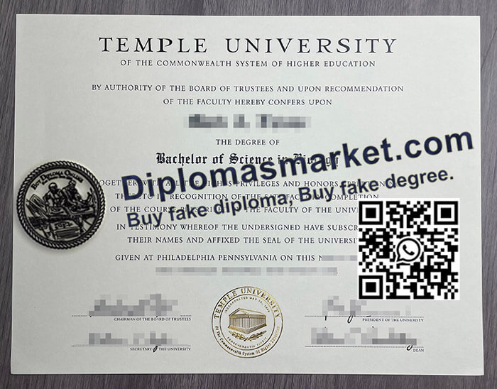 Temple University diploma