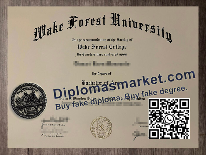 Wake Forest University diploma