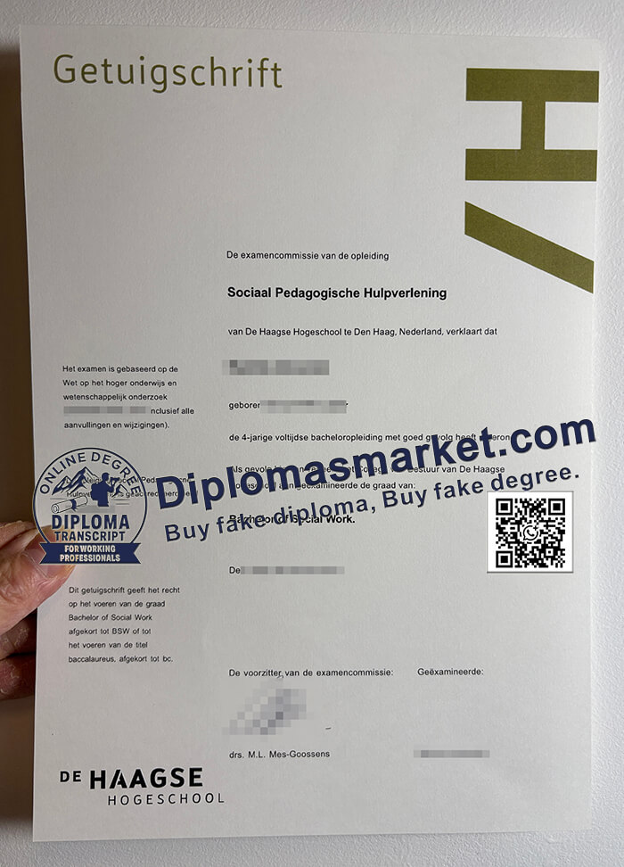De Haagse Hogeschool diploma