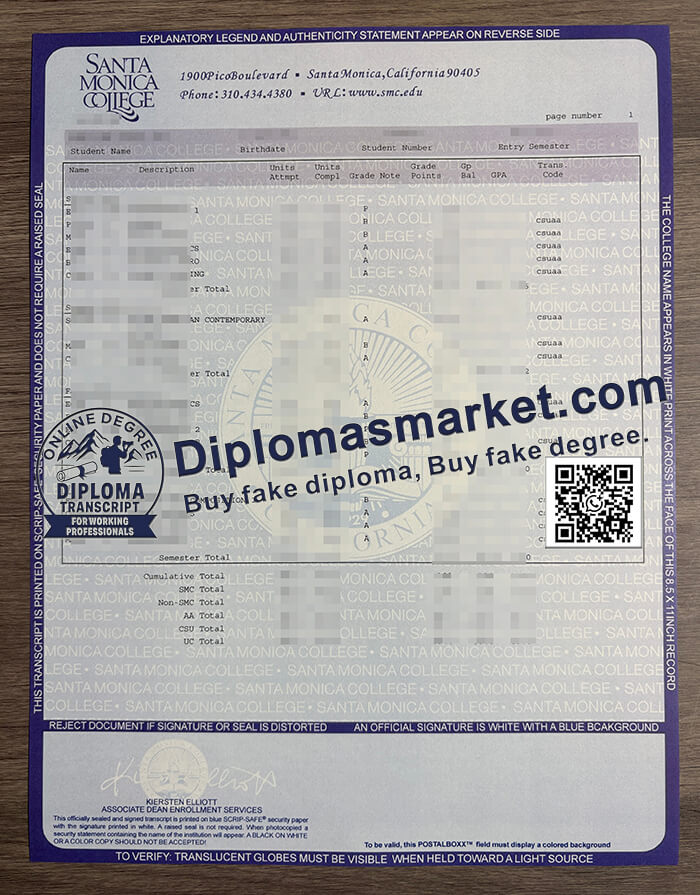 Santa Monica College diploma