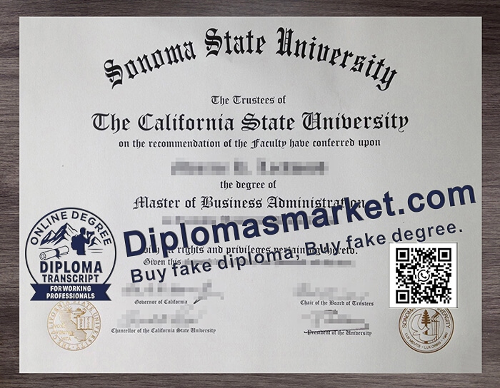 Sonoma State University diploma