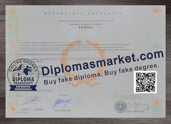 Université Clermont Auvergne diploma
