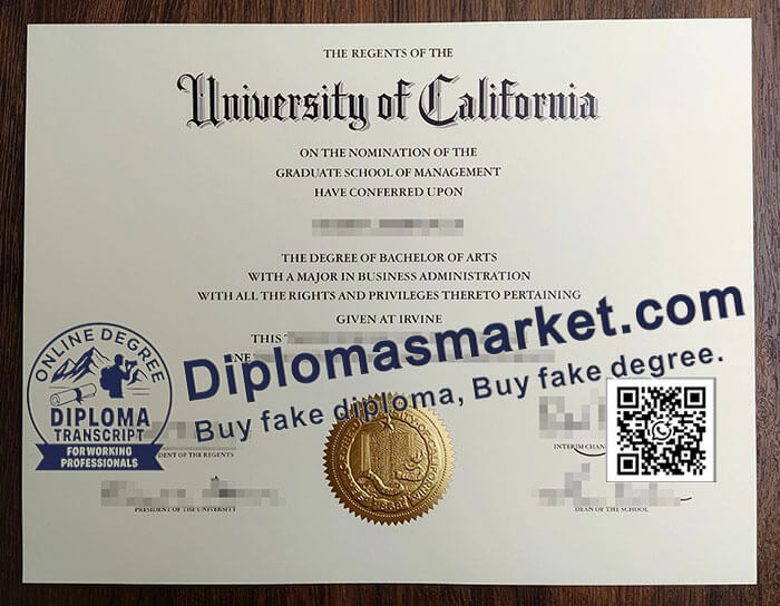 University of California Irvine diploma