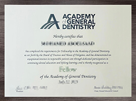 Realistic copy of your Academy of General Dentistry certificate.