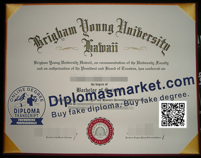 Brigham Young University Hawaii diploma