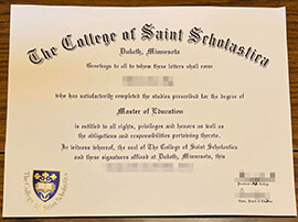 Making a copy of an College of Saint Scholastica degree online.