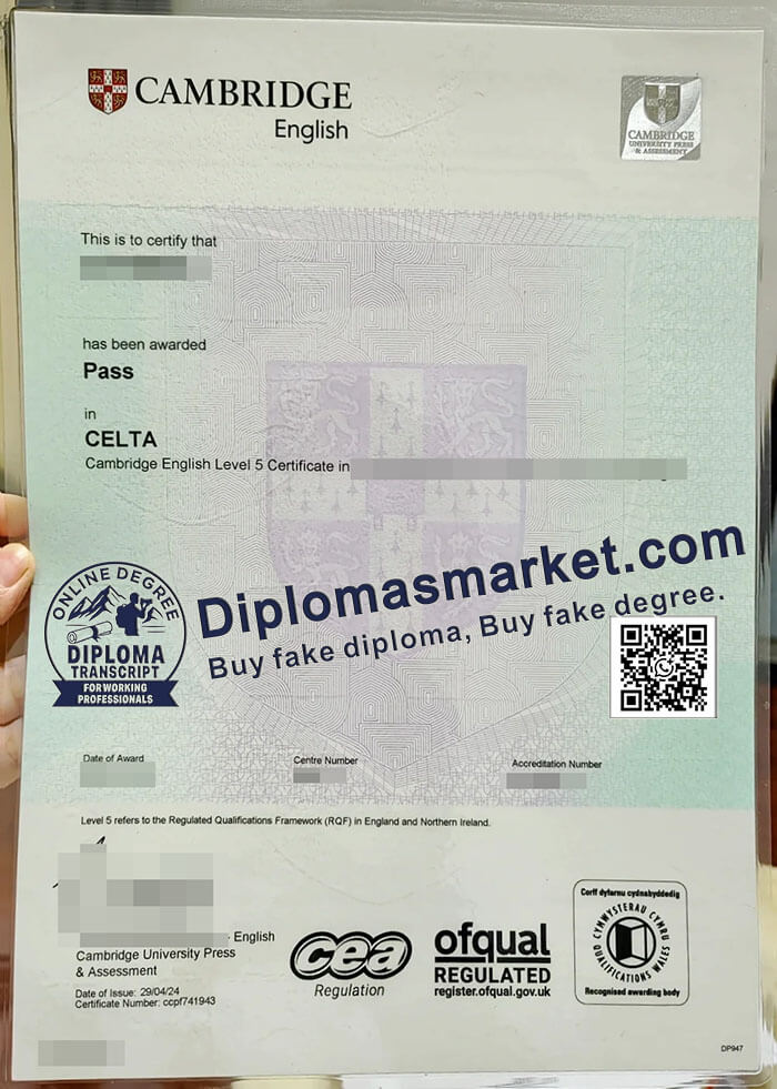 Cambridge English CELTA certificate
